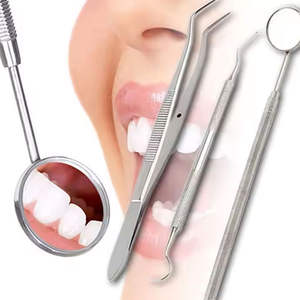 Kit de Estudiante de Odontología de 3 Piezas, Juego Básico de Exploración, Pinzas, Espejo Bucal, Instrumentos Quirúrgicos Manuales, Acero de Grado Médico, Grado A+ - Product Image 5