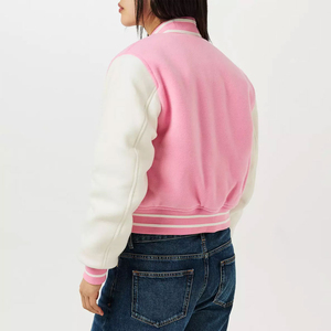 Latest Fashion Hot Sale Custom Women Baseball Varsity Jacket <b>100</b>% Cotton Breathable Winter OEM Serviced Very Reasonable Price - Product Image 2