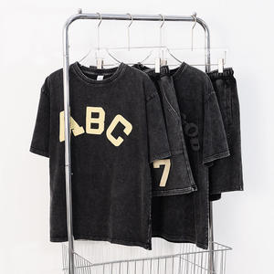 ชุดวอร์ม2ชิ้นสำหรับผู้ชายสหรัฐอเมริกาชุดเสื้อสเวตเตอร์ยูนิเซ็กส์แขนสั้นพิมพ์ลายกางเกงขาสั้นซักได้สำหรับผู้ชายฤดูร้อน - Product Image 2