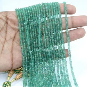 Cuentas facetadas de esmeralda zambiana de 20 pulgadas, 100% naturales, gemas Mehrajudin AA-35, certificadas por terceros para la fabricación de joyas. - Product Image 1