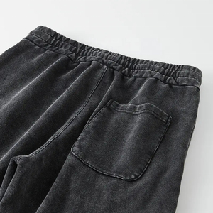 Pantalon de survêtement vintage en coton à jambe droite large et lourde avec logo personnalisé pour hommes pantalon de jogging personnalisé de haute qualité délavé à l'acide - Product Image 4