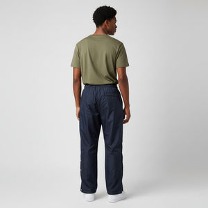 Wholesales New <b>Men's</b> Baggy Sports Stacked Wide Leg Sweatpants High Quality Nylon Side Button Oversized Long <b>Navy</b> Pants for <b>Men</b> - Product Image 4