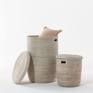 Panier de rangement en herbe de mer en gros, paniers tissés en herbe de mer, paniers en paille naturelle, conteneur de rangement pour la chambre - Product Image 3