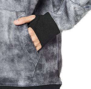 Pull à capuche pour homme en polyester/coton polaire couleur unie respirant séchage rapide hiver décontracté 300g tissu teint uni - Product Image 3