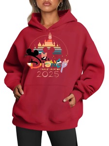 2025 pour rencontrer Euro American Vacation femmes coupe ample à manches longues décontracté sweat à capuche en coton pour le voyage d'automne - Product Image 5