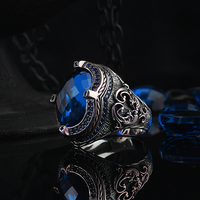 Bague de fiançailles élégante en argent 925 avec agate, sertie dans un cadre classique, pour homme, en bronze antique plaqué rhodium, bijoux turcs avec pierres précieuses