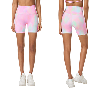 Pantalones cortos transpirables para correr y yoga para mujer con logotipo impreso personalizado al por mayor - Product Image 1