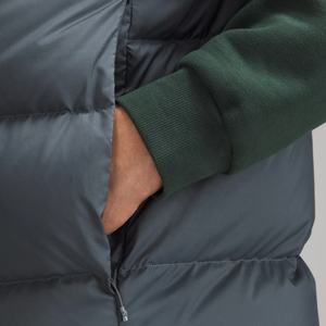 Men's Casual Winter Down Windproof Vest Thick Solid Black Puffer <b>Jacket</b> with Detachable Hoodie Zipper Closure Outer Woven Fabric - Product Image 5