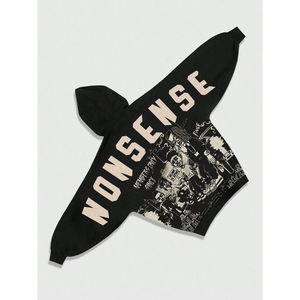 New Washing Printing <b>Hoodie</b> <b>American</b> Retro Oversized Sweatshirt Man Hoodies Hip Hop Long Sleeve Pullover <b>Hoodie</b> OEM - Product Image 1