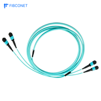 Kabel Serat Optik Data Center SM 9/125 MPO ke 8 LC APC Polaritas B