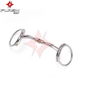 Haute qualité sur mesure anneau lâche Snaffle Bit culotte simple articulé incurvé bouche cuivre Bit anneaux en acier inoxydable pour cheval - Product Image 3
