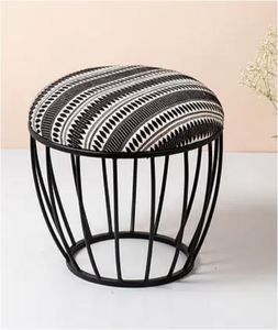 Luxury metallic sitting stool black cage <b>legs</b> ottoman wholesale usage home hotel room restaurant indoor outdoor living room 2023 - Product Image 2