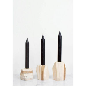 Venta al por mayor decoración de la Mesa del hogar portavelas de madera accesorios de iluminación forma personalizada portavelas de madera y soporte - Product Image 5