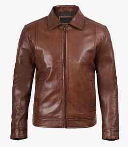 Veste en cuir véritable pour hommes 100% peau de vache | Manteau de motard de mode élégant | Vêtements d'extérieur automne printemps | OEM disponible | Toutes les tailles - Product Image 1