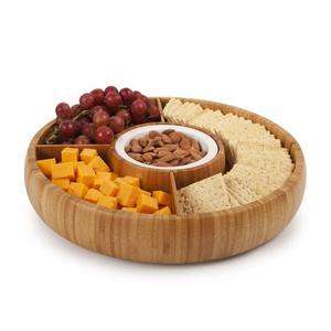 Vente chaude fait à la main planche en bois plateaux de forme ronde plateau de service en acacia plateau de fromage en bois fruits secs séchés - Product Image 6