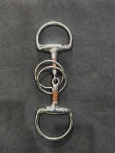 Broca de caballo de entrenamiento de equitación inglesa-Filete de anillo en D de calidad con rodillo de cobre para control y comodidad disponible en tamaños personalizados - Product Image 3