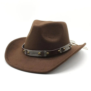 Sombreros de Vaquero de Lana de Estilo Nuevo, MOQ Bajo, 2025, Alta Calidad, Más Vendidos, Color Personalizado, para Exteriores, Cuatro Estaciones, Unisex - Product Image 2