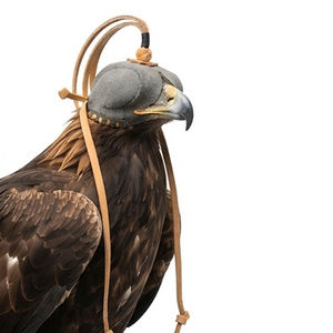 Custom Soft Leather Falconry Hood Hunting Falcon Embossed Design Outdoor Equipment One Size All Seasons Portable Lightweight - Product Image 3