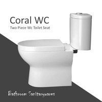 WC deux pièces élégant Aqua Coral, nouveau design, dimensions 760x360x755 mm, sanitaires en céramique pour maison et hôtel