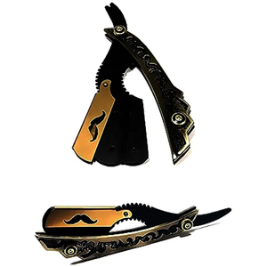 Rasoirs de rasage professionnels de haute qualité à lame simple et double, en acier inoxydable de haute qualité, manche pliable - Product Image 3