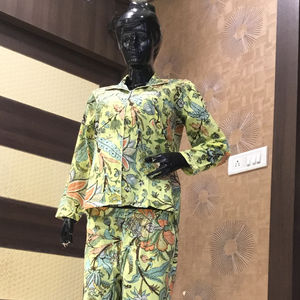 Ropa de dormir de algodón indio para mujer, Conjunto de pijama con estampado de bloque a mano, suave - Product Image 1