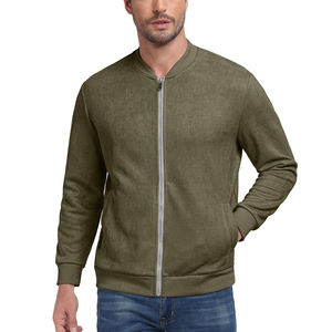 Veste en daim pour hommes Fabricant de vêtements personnalisés Manteau coupe-vent de haute qualité Streetwear Vestes pour hommes de couleur unie - Product Image 1