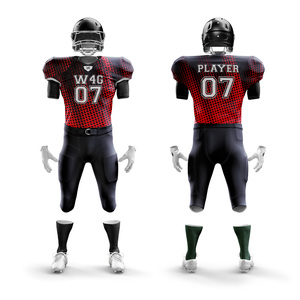 Uniformes de Fútbol Americano Personalizados para Adultos, 100% Poliéster, Impresión por Transferencia de Calor, Transpirables, Tallas Grandes, Antibacterianos, de Secado Rápido - Product Image 1