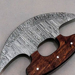Cuchillo Ulu de Cocina para Cortar Carne y Verduras, Cuchillo Ulu Forjado a Mano con Acabado Rústico, Cuchillo Ulu Resistente para Uso Diario - Product Image 4