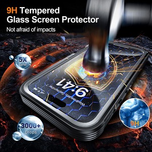 Premium 9H Tempered Glass TPU+PC Armor Design 360 Full Cover Magnetic Charging Double Side Shockproof Case <b>Screen</b> <b>Protector</b> - Product Image 6