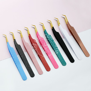 Private Label 45 Degree Boot Volume Tweezer Stainless Steel Fiber Tip Eyelash Extension Tweezers for Volume Lash Extensions - Product Image 2