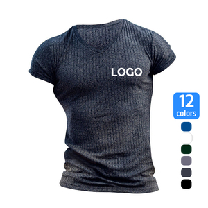 T-shirt de sport à logo personnalisé pour hommes, vêtements d'entraînement de sport à séchage rapide avec compresse, chemise de sport avec imprimé graphique - Product Image 4