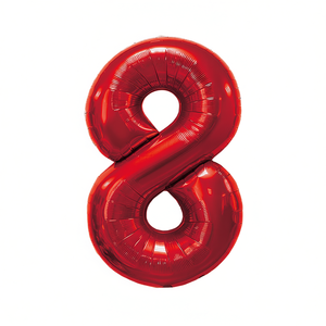 Palloncini Numero Rosso N8 45cm, Confezione da 12 Pezzi per Feste - Product Image 2