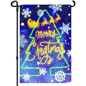 USA TOP FLAGSINC Paquete de 2 Banderas de Jardín de Navidad - Doble Cara, 12.5 x 18 Pulgadas, con Diseño de Copo de Nieve, para Exteriores de Invierno - Product Image 1