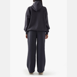 Ensemble femme de qualité supérieure 2026, ensemble vintage deux pièces, pantalon et sweat à capuche personnalisé avec fermeture éclair, pantalon évasé, lavage à l'acide, survêtement femme surdimensionné - Product Image 5