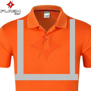 Polyester/Cotton Customizable <b>High</b> Visibility ANSI Class 1 Waterproof Reflective Safety <b>Polo</b> <b>Shirt</b> Breathable Industrial - Product Image 5