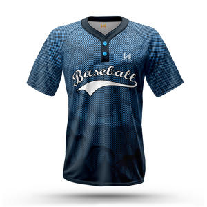 Uniformes de Béisbol Personalizados con Impresión por Transferencia de Calor, 100% Poliéster, 2 Botones, Absorben la Humedad, Antibacterianos - Product Image 1