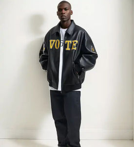 Chaqueta de Cuero Unisex Heavy Plus con Mangas Largas y Capucha, Chaqueta de Invierno de Alta Calidad con Logotipo Bordado Personalizado para Hombre - Product Image 3