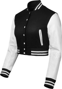 2025 chaqueta universitaria para mujer, venta al por mayor, Béisbol personalizado, el mejor fabricante, relleno de algodón, forro de lana, tejido, precio barato - Product Image 5