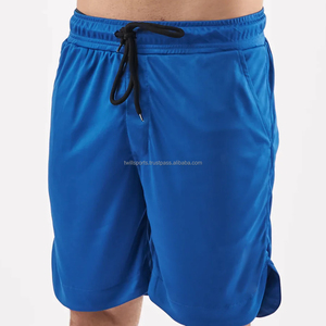 Shorts de sport personnalisés 2026 pour hommes, en toile, taille mi-haute, motif uni, séchage rapide, respirant, longueur genou, pour la musculation - Product Image 1