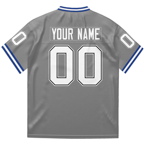 Camiseta de Fútbol Americano Personalizada, Gris Azul, Malla Transpirable de Poliéster, Nombre y Número Personalizados, Uniforme de Equipo - Product Image 4