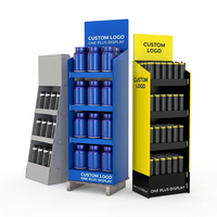 Support d'affichage en carton ondulé pliable écologique personnalisé avec logo imprimé, autoportant et facile à assembler pour la vente au détail
