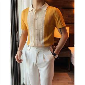 2025 hombres de manga corta Casual Vintage Golf para Polo camisa transpirable Top de punto con diseño de dinero antiguo - Product Image 2