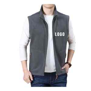 Custom Hiking Vest <b>Mens</b> Sleeveless Fleece <b>Waistcoat</b> With Logo Tag Outdoor Embroidery For Winter Uniform And Camping - Product Image 3