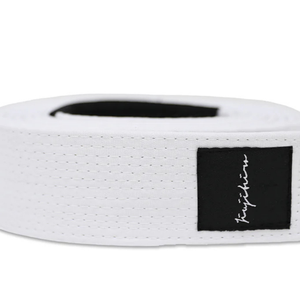 เข็มขัดฝึกซ้อมและแข่งขันบราซิลเลียนยิวยิตสู คอร์ บีเจเจ สีขาว ทำจากผ้าแคนวาสเนื้อเบา - Product Image 2