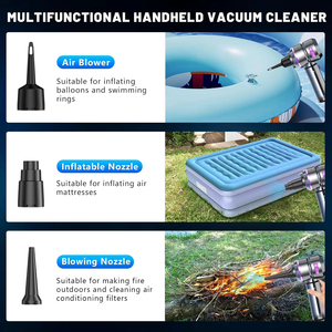 Aspiradora de Mano Inalámbrica de Alta Potencia con Carga Rápida VAC, 18000 Pa de Succión, Funciona con Batería, con Soplador de Aire y Lámpara LED - Product Image 5