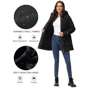Nueva llegada logotipo personalizado nuevas mujeres invierno Parkas gruesas con capucha algodón Abrigos Mujer suelta mujeres Parkas - Product Image 4