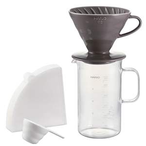 Cafetera de Goteo Científica Clásica HARIO de 400 ml, Juego de Gotero y Servidor Fácil de Preparar, Metal Negro, Fácil de Limpiar, Apta para Horno - Product Image 1