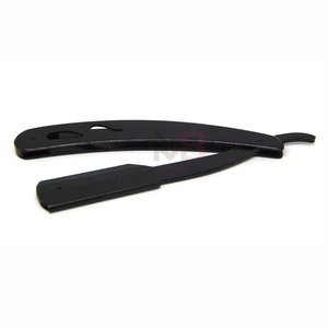 Navaja de Barbero Profesional Plegable Recta con Mango de Plástico, Hojas de Acero Inoxidable Antiácido de un Solo Filo - Product Image 2