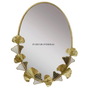 Miroir mural encadré de forme ronde en métal de qualité supérieure plaqué or de haute qualité de concepteur standard simple de décor d'outre-mer - Product Image 2