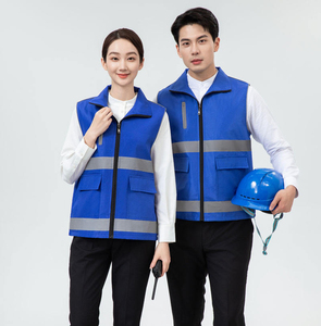 Chaleco DE SEGURIDAD reflectante sin mangas para hombre logotipo personalizado poliéster impermeable multibolsillo para seguridad en el trabajo de construcción - Product Image 4